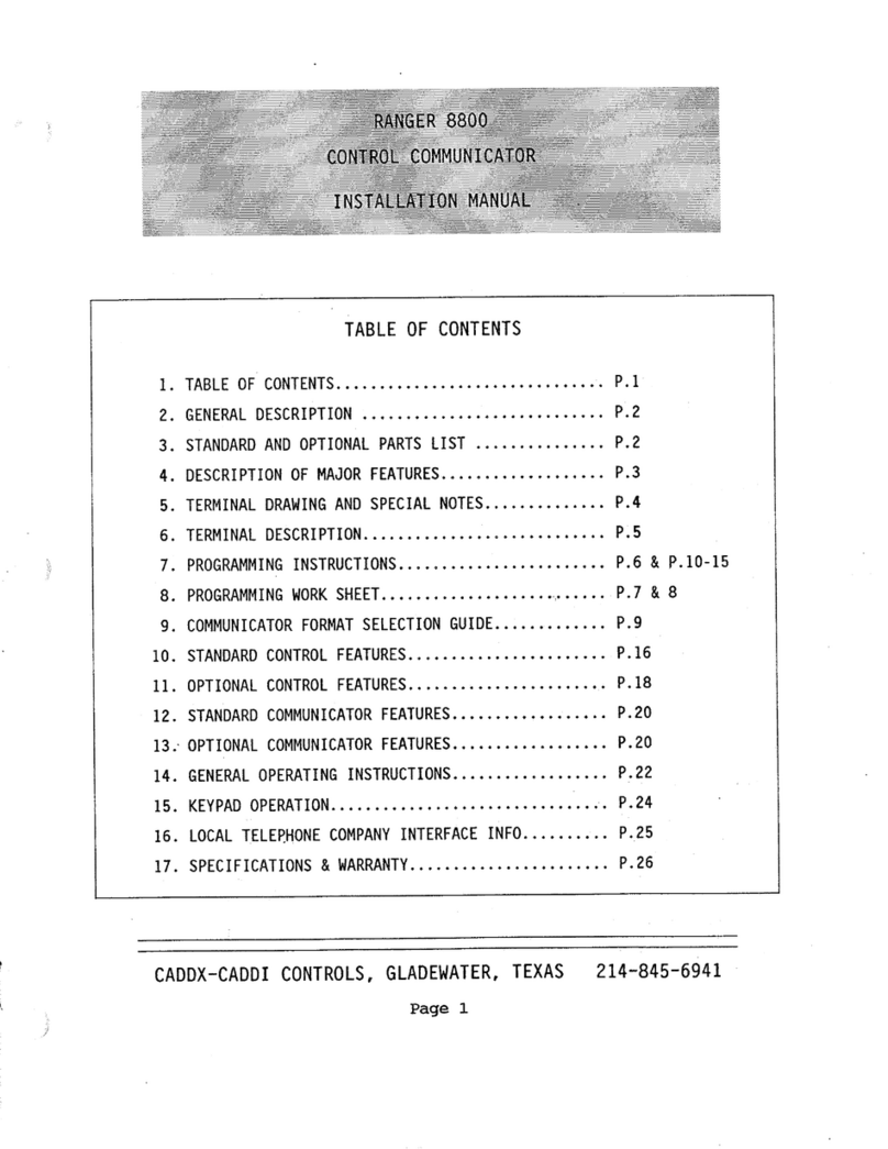 CADDX Ranger 8800 installation manual
