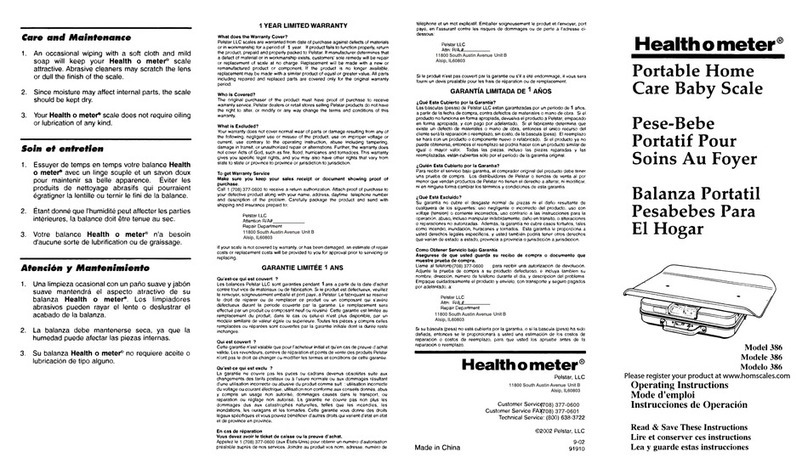 Health O Meter 386 User manual