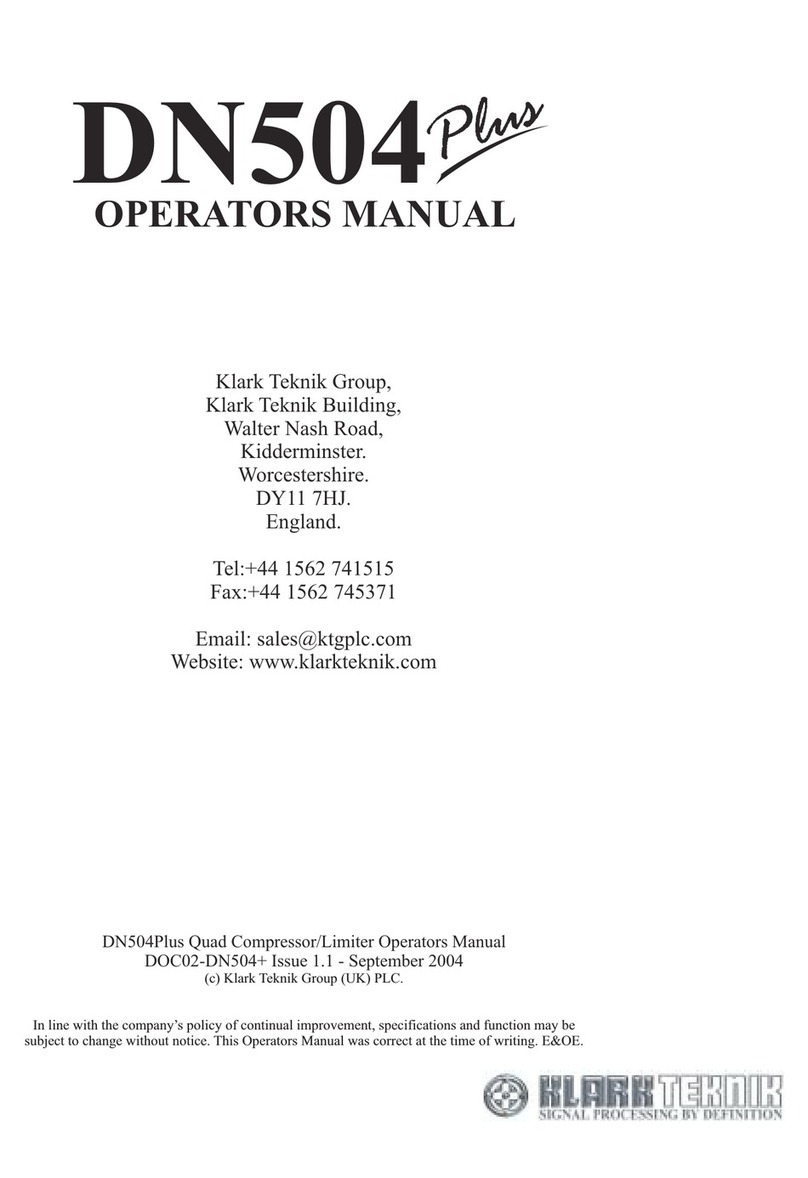 Klark Teknik DN504 PLUS Operator's manual