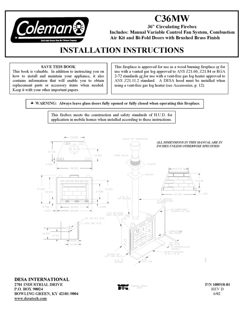 Coleman C36MW installation instructions Coleman C36MW installation instructions