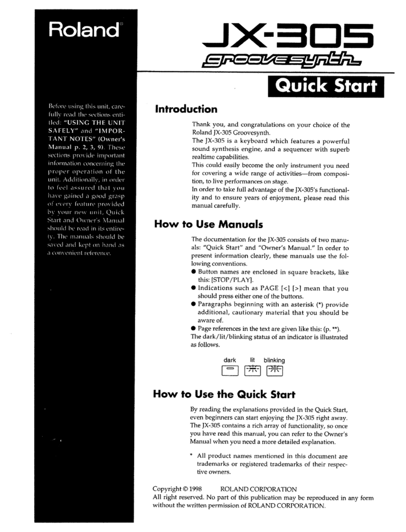 Roland JX-305 User manual