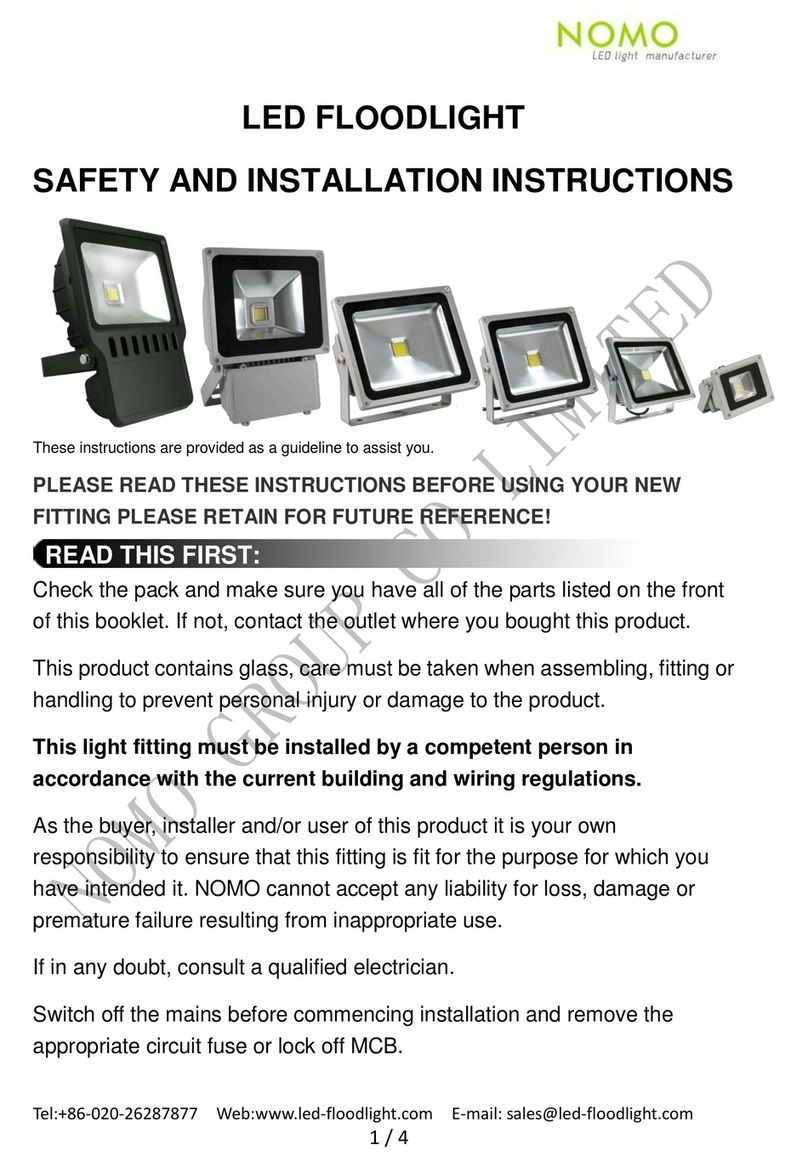 Nomo LED FLOODLIGHT Safety and installation instructions Nomo LED FLOODLIGHT Safety and installation instructions