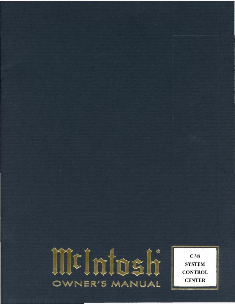 McIntosh C38 owner's manual McIntosh C38 owner's manual