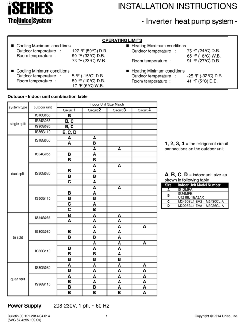 Unico IS18G050 installation instructions