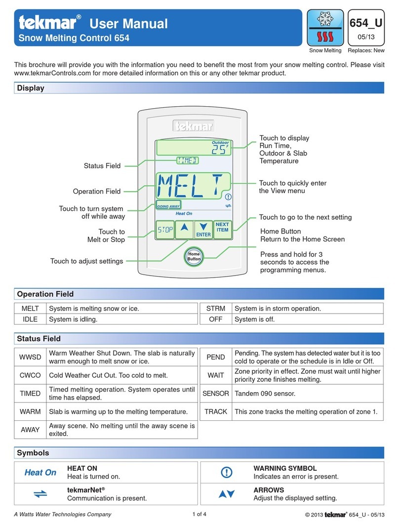 Tekmar 654 User manual