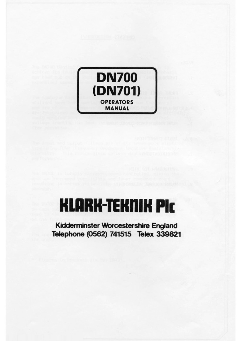 Klark Teknik DN701 Operator's manual
