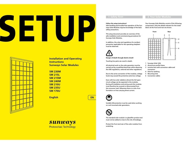 Sunways SM 230M Installation and operating instructions