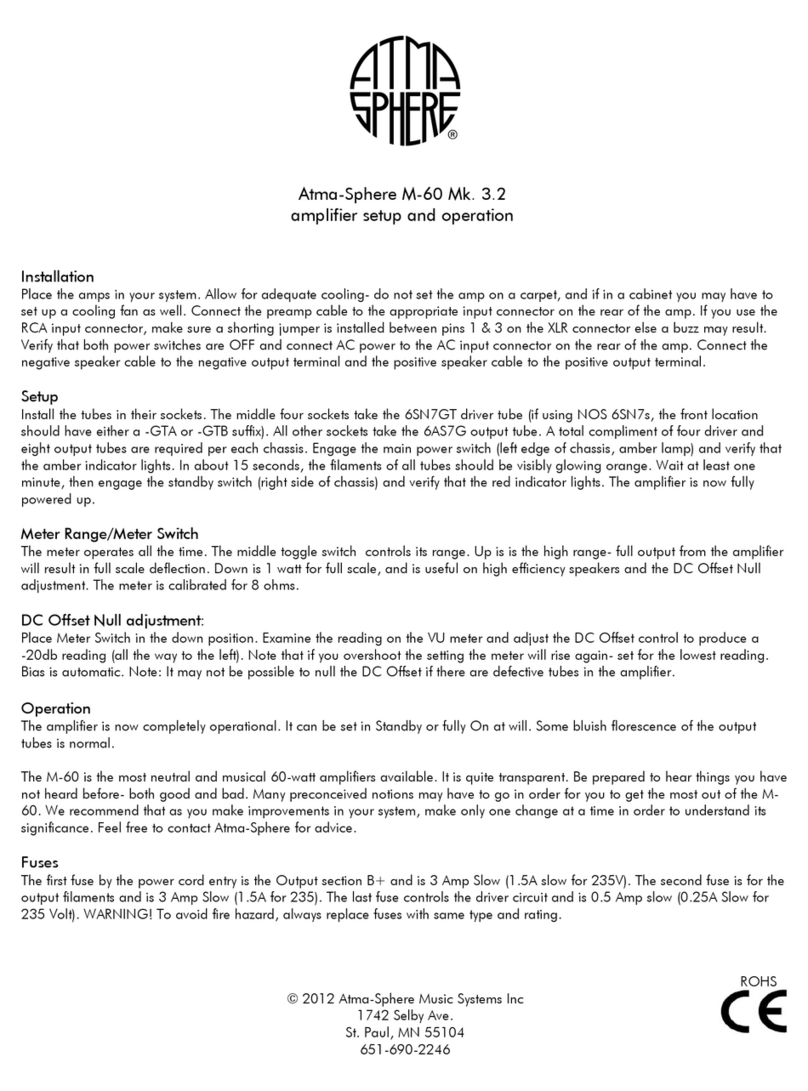 Atma-Sphere M-60 Mk. 3.2 Setup and operation