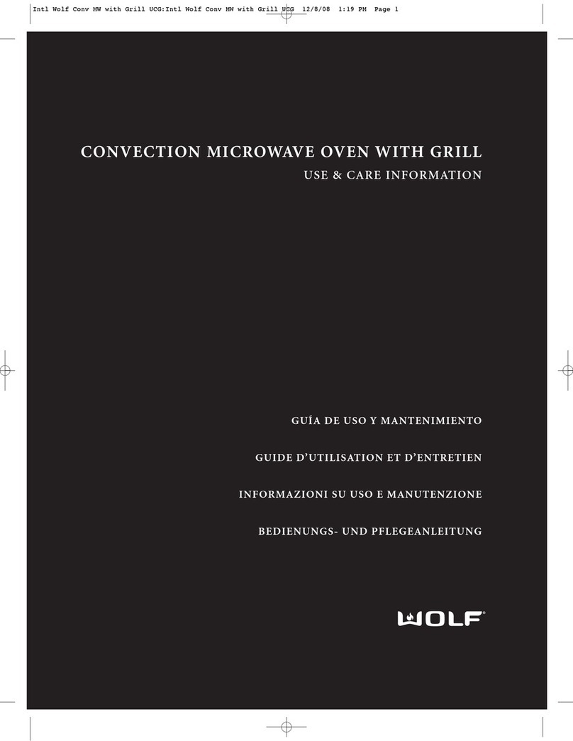 Wolf CONVECTION MICROWAVE OVEN WITH GRILL Owner's manual
