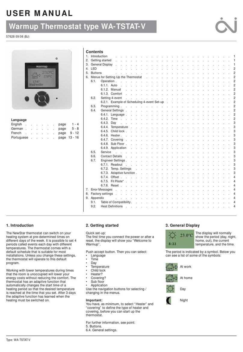 Warmup WA-TSTAT-V user manual