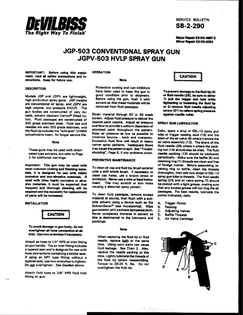 DeVilbiss JGP-503 CONVENTIONAL Service bulletin