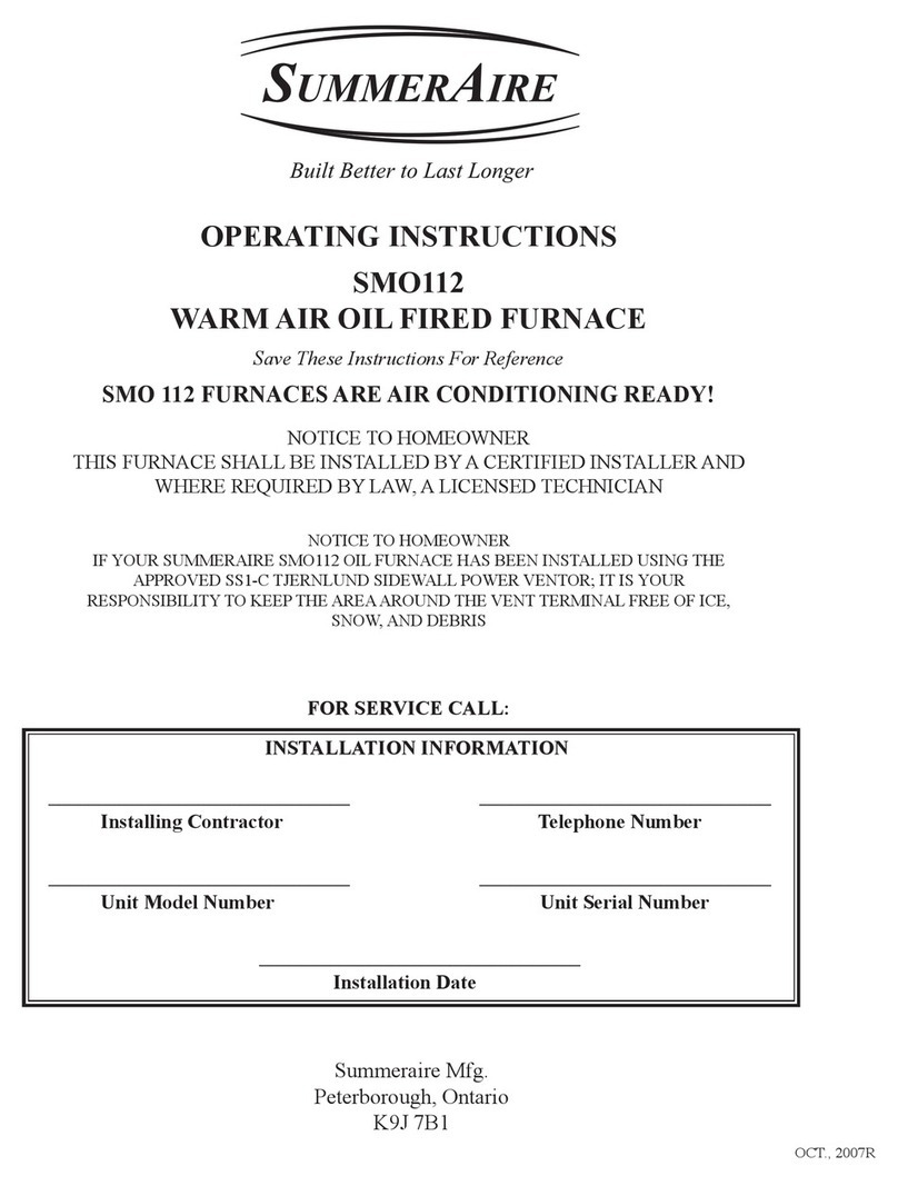 SummerAire SMO112 operating instructions