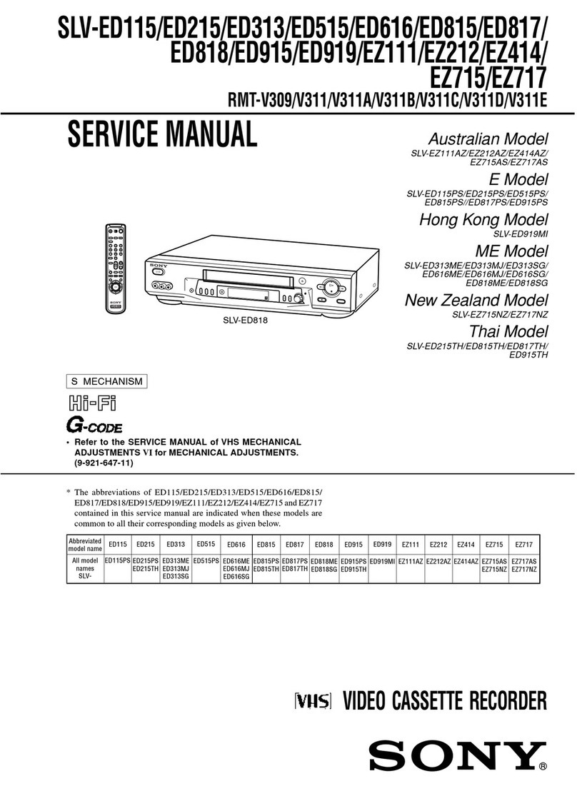 Sony SLV-ED115 User manual Sony SLV-ED115 User manual