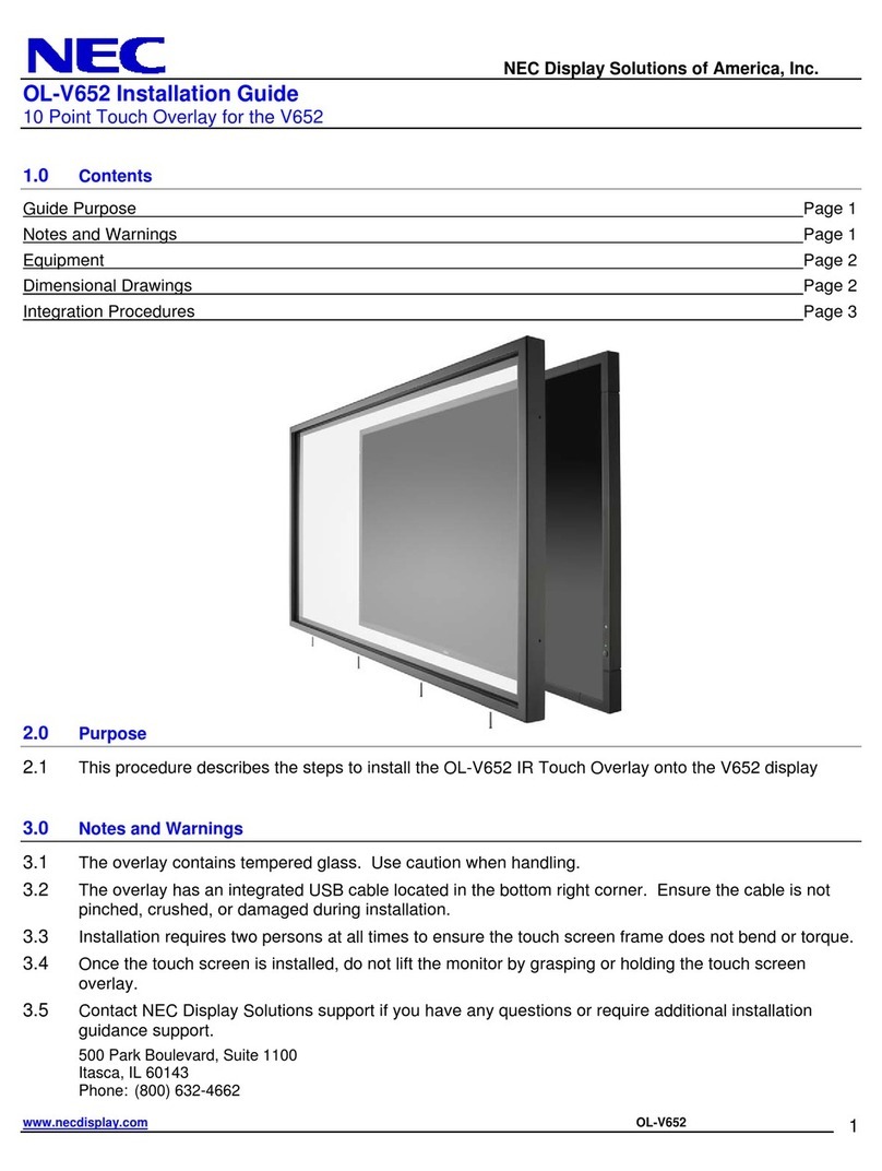 NEC OL-V652 installation guide