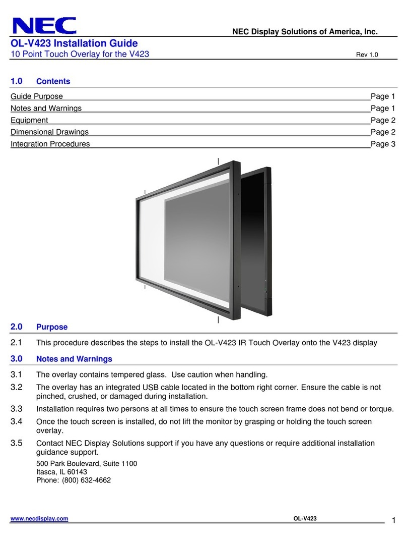 NEC OL-V423 installation guide