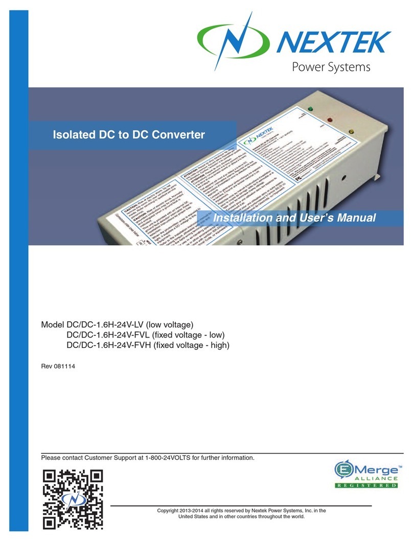 Nextek l DC/DC-1.6H-24V-LV Installation and user manual