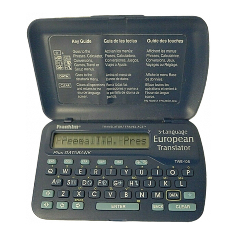 Franklin 5-Language European Translator TWE-118D User manual