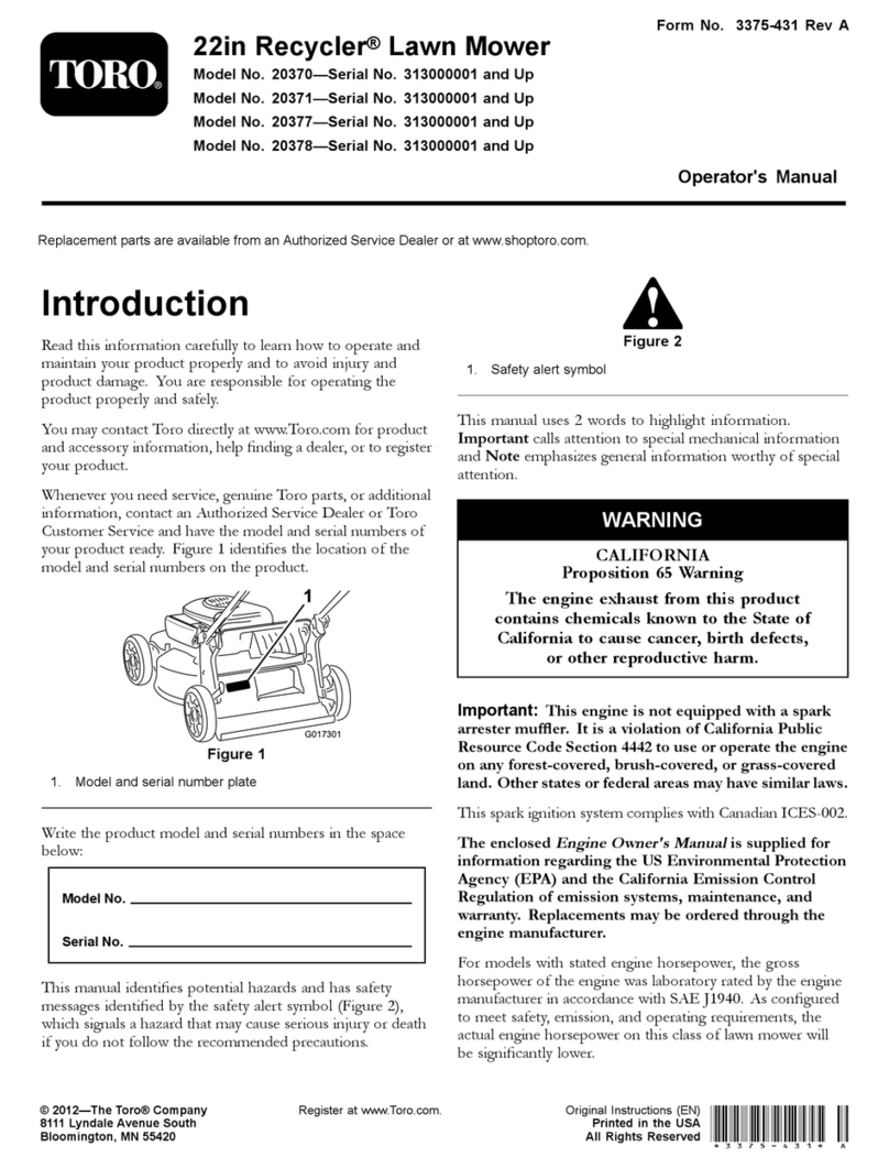 Toro Recycler 20371 User manual
