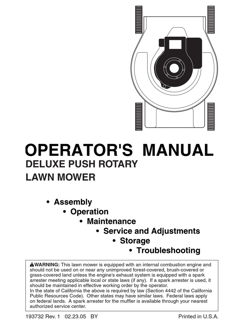 Poulan Pro DELUXE PUSH ROTARY LAWN MOWER User manual