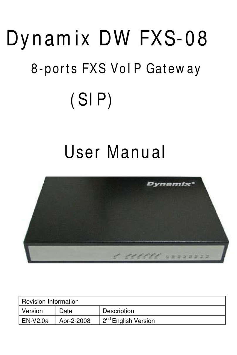 Dynamix DW FXS-08 user manual