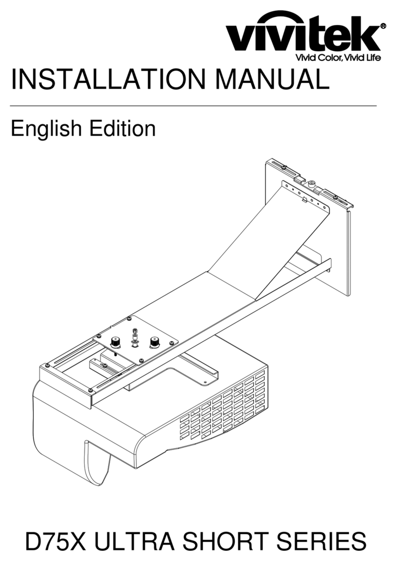 Vivitek D75X ULTRA SHORT SERIES installation manual