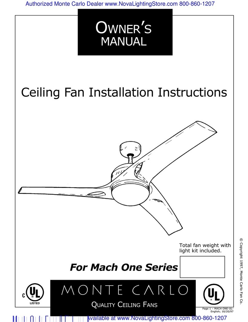 Monte Carlo Fan Company Mach One Series owner's manual Monte Carlo Fan Company Mach One Series owner's manual