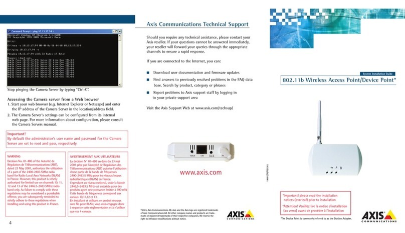 Axis 802.11b Wireless Access Point/Device Point installation guide
