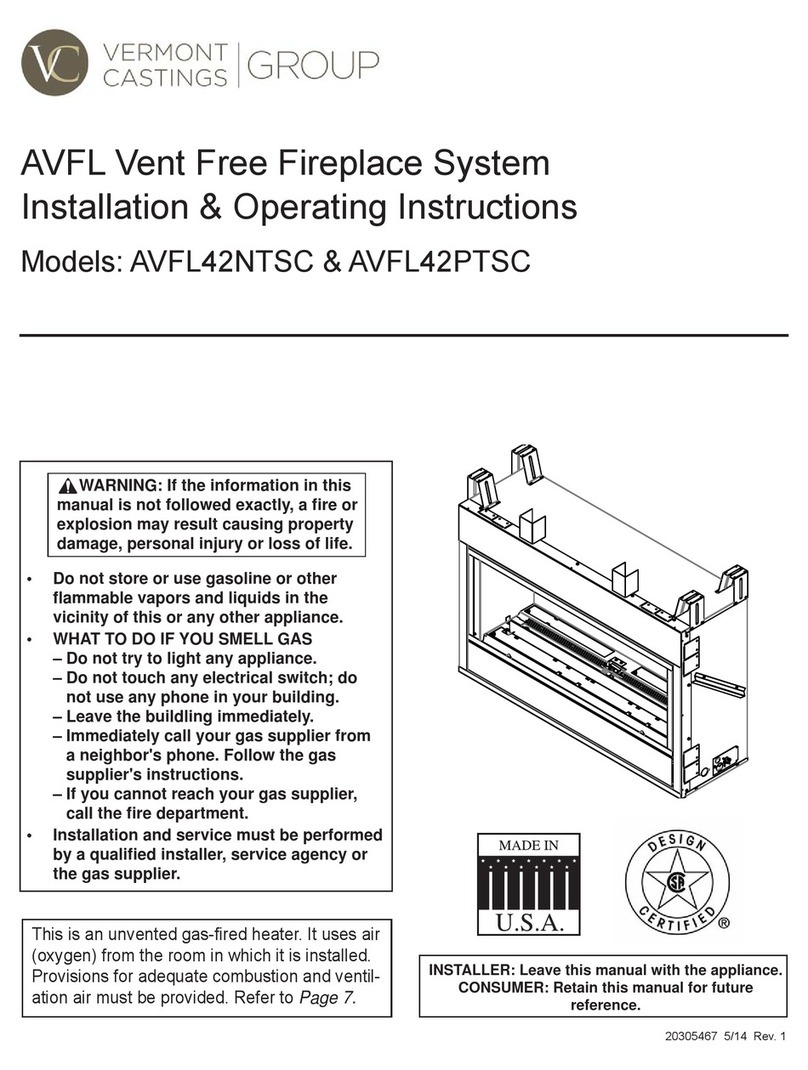 Vermont Castings AVFL42NTSC Installation & operating instructions