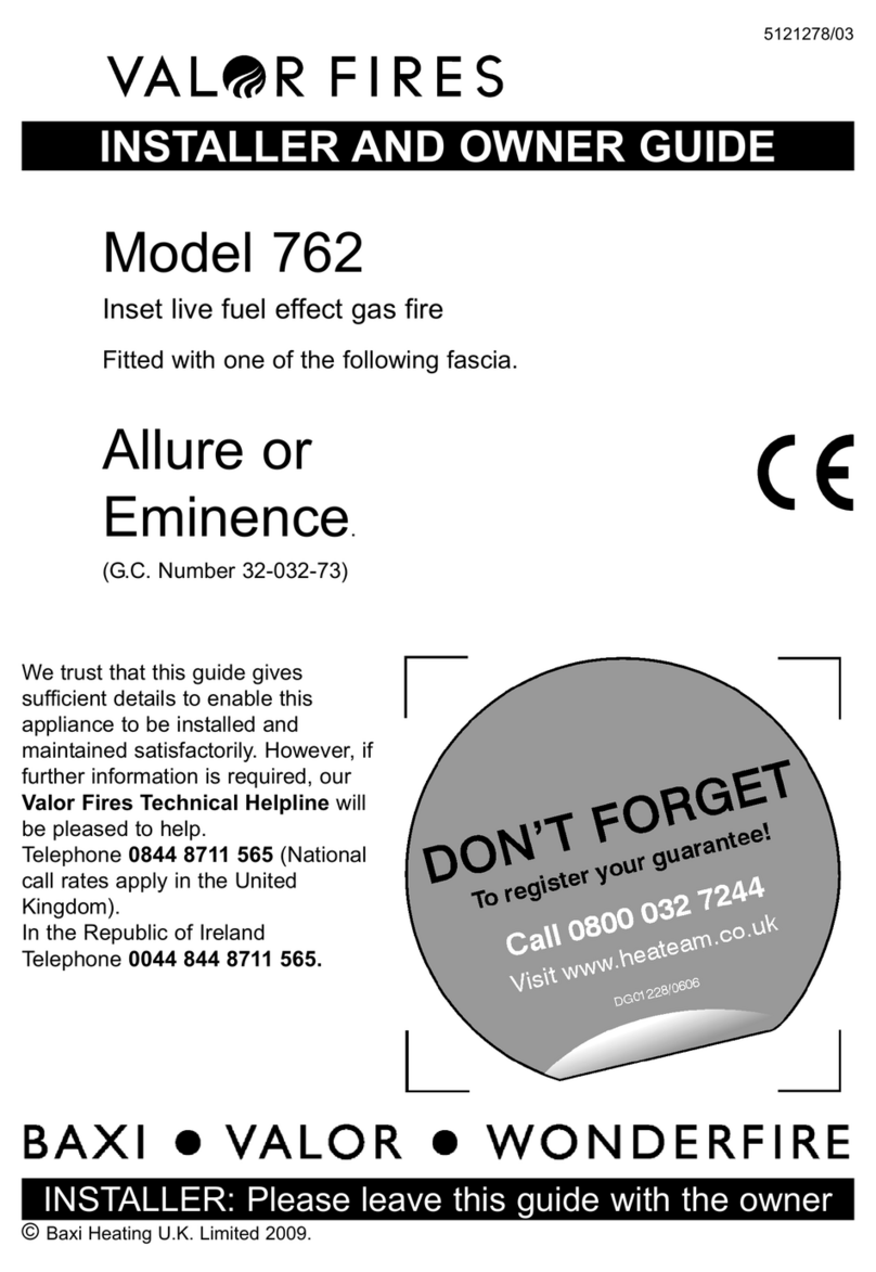Valor Fires 762 Instructions for use