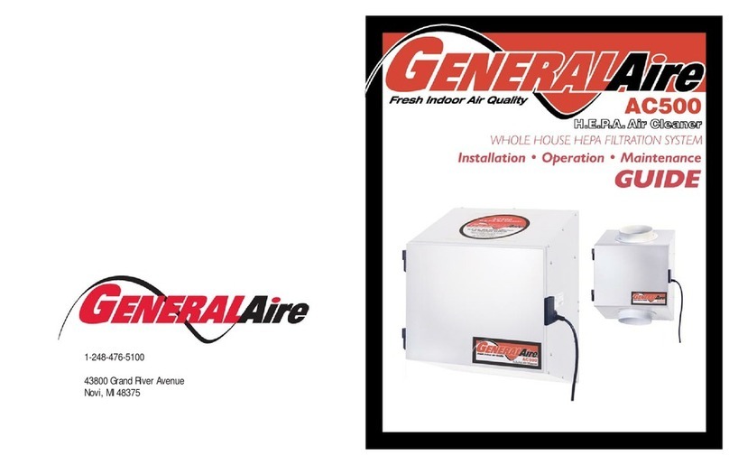 GeneralAire AC500 Installation operation & maintenance
