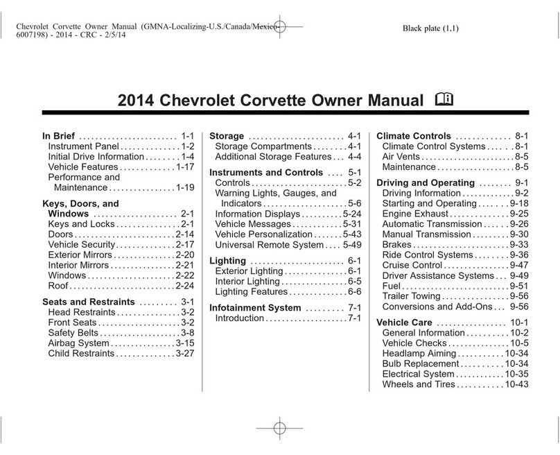 Chevrolet 2014 CORVETTE User manual