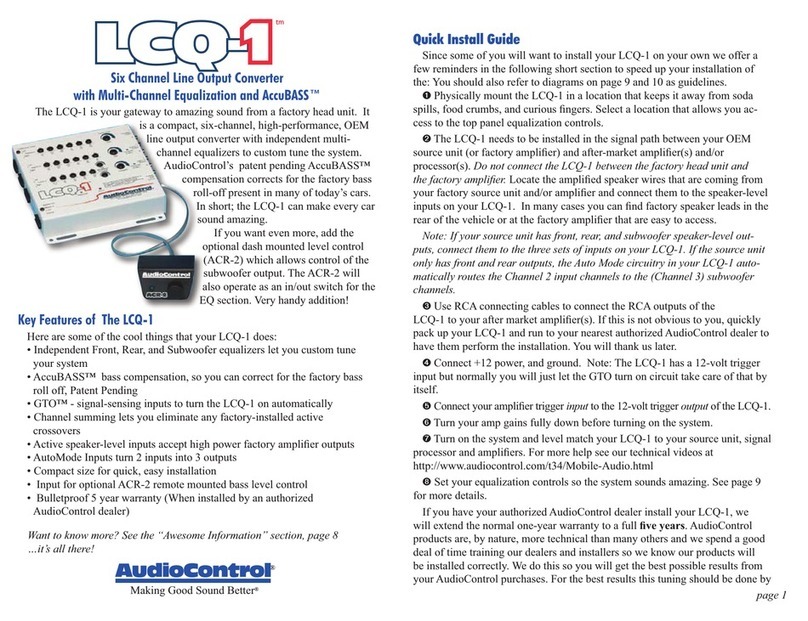 Audio Control LCQ-1 User manual