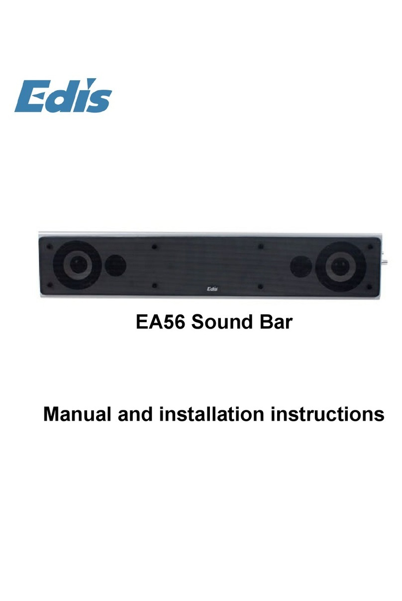 Edis EA56 Sound Bar Manual and installation instructions