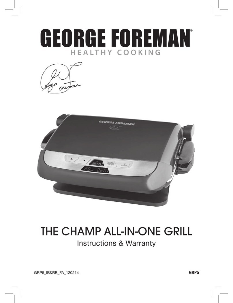 George Foreman GRP5 Installation instructions manual