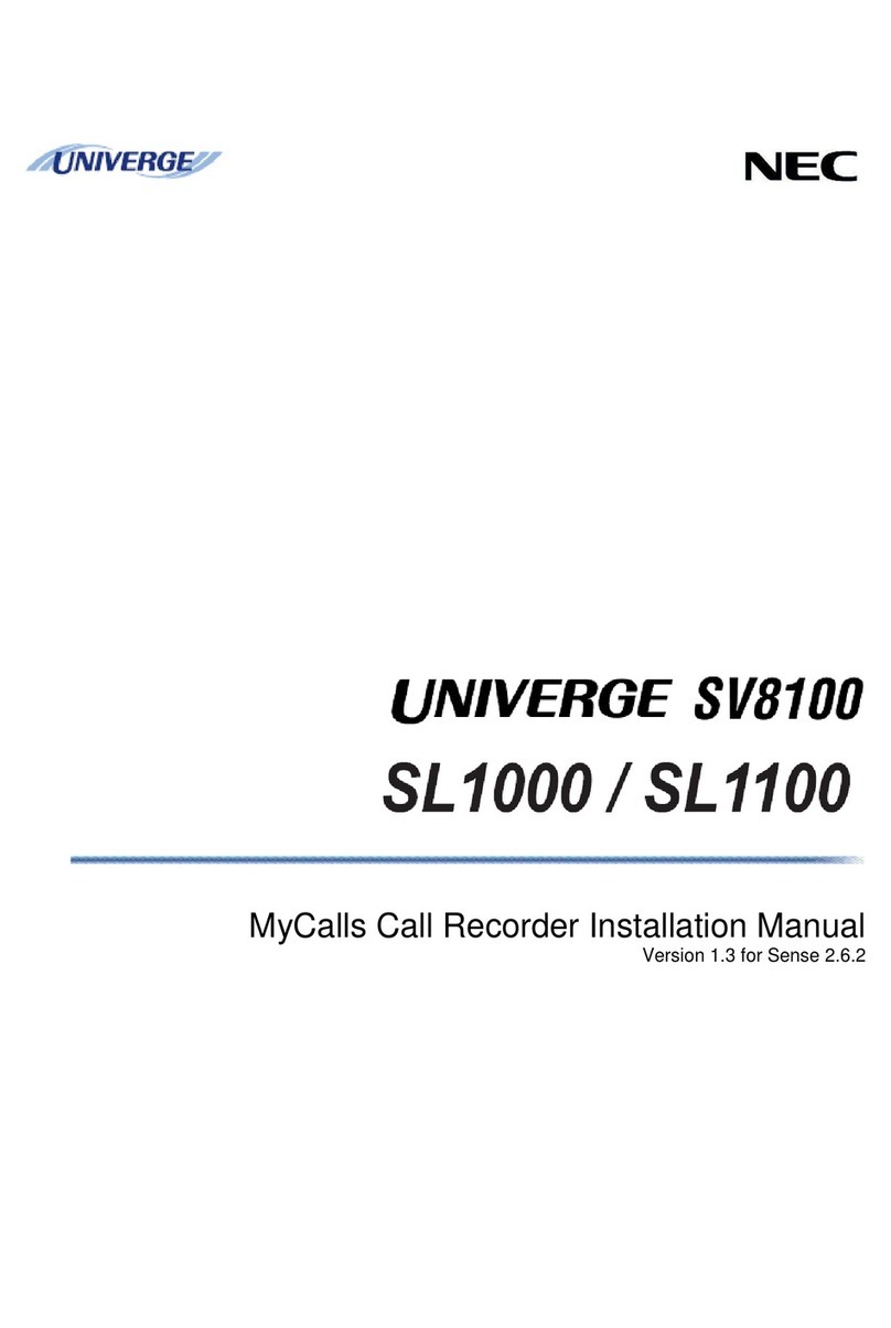 NEC Univerge SV8100 User manual NEC Univerge SV8100 User manual