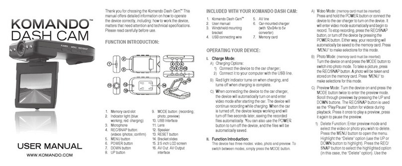 Komando Dash Cam user manual