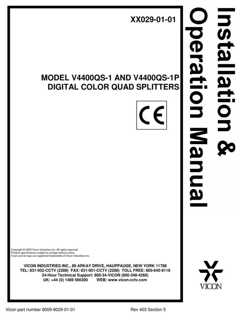 Vicon V4400QS-1 Installation & operation manual Vicon V4400QS-1 Installation & operation manual