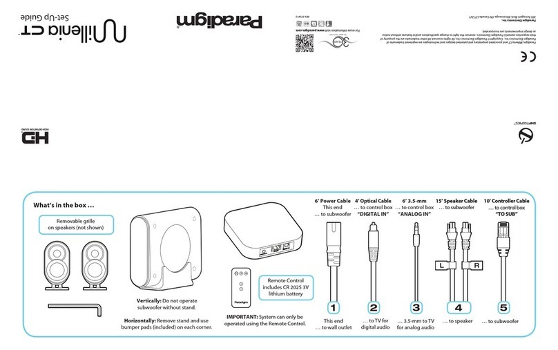 Paradigm Millenia One CT User manual