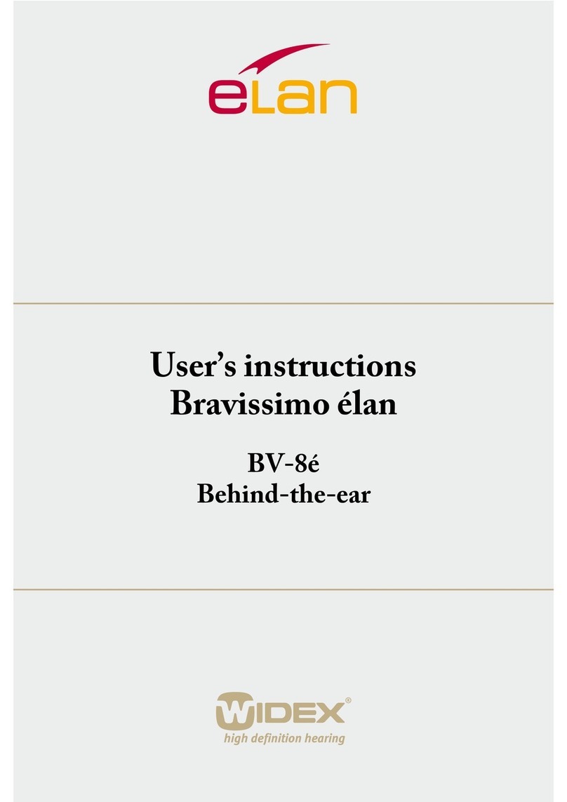 Widex BV-8e Bravissimo elan User instructions