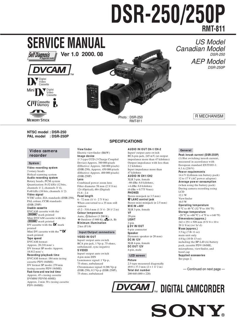 Sony DSR-250 User manual