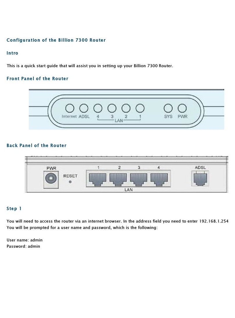 Billion BiPAC 7300 G Configuration guide