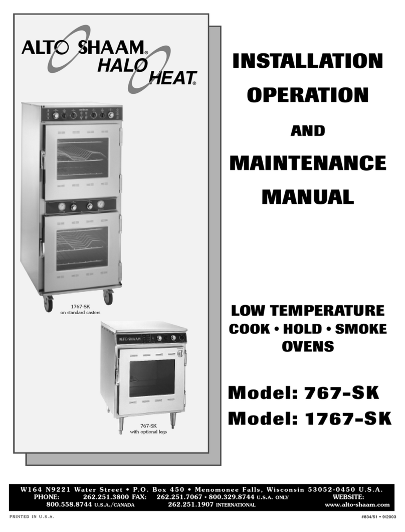 Alto-Shaam 767-SK Series Installation, operation and maintenance manual