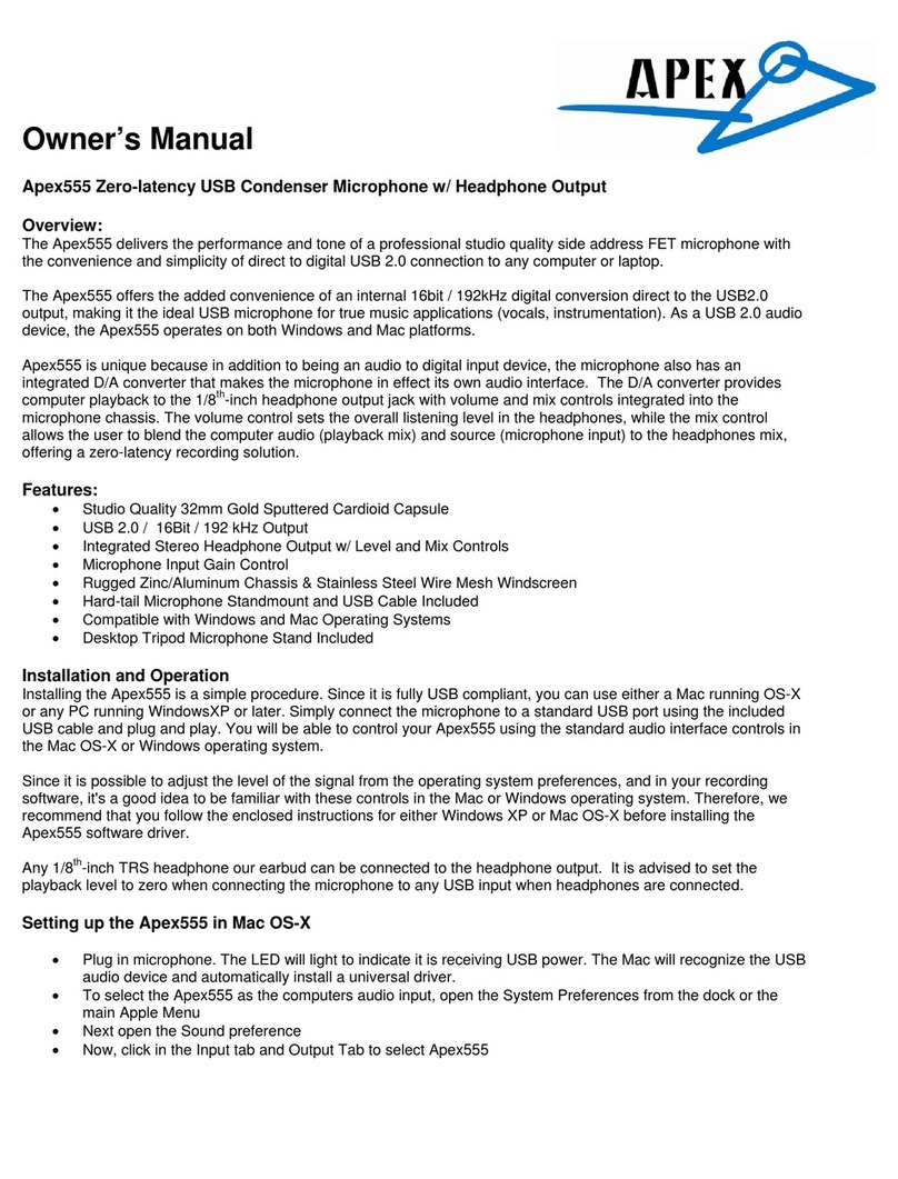 Apex Digital Apex555 User manual