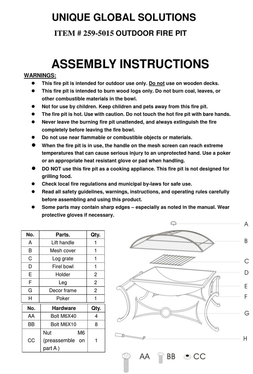 UNIQUE GLOBAL SOLUTIONS 259-5015 Assembly instructions