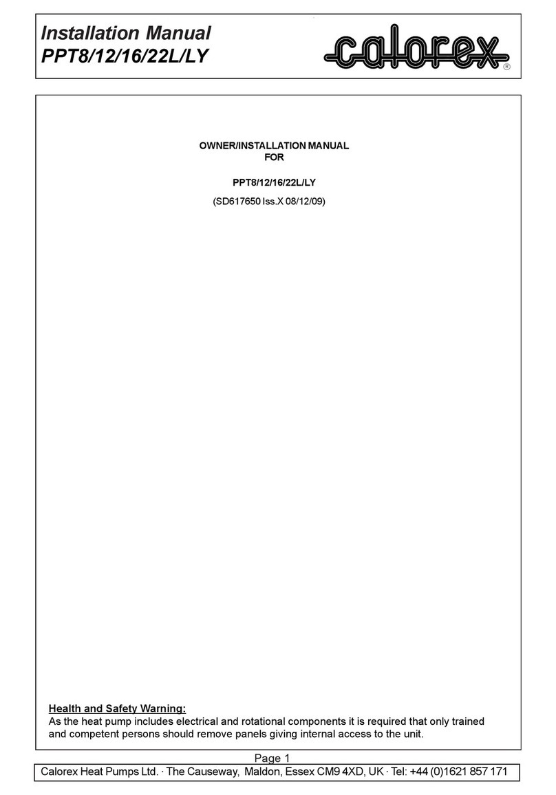 Calorex PPT8 User manual