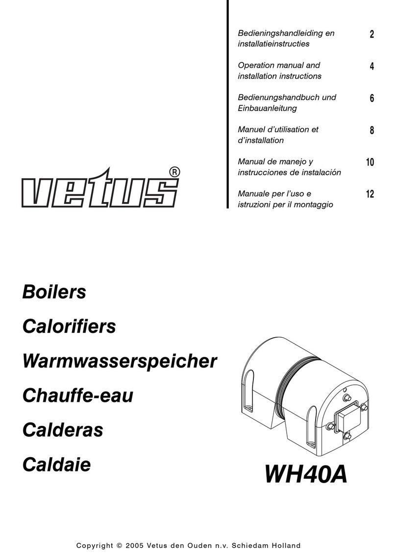 Vetus WH40A Operation manual and installation instructions Vetus WH40A Operation manual and installation instructions