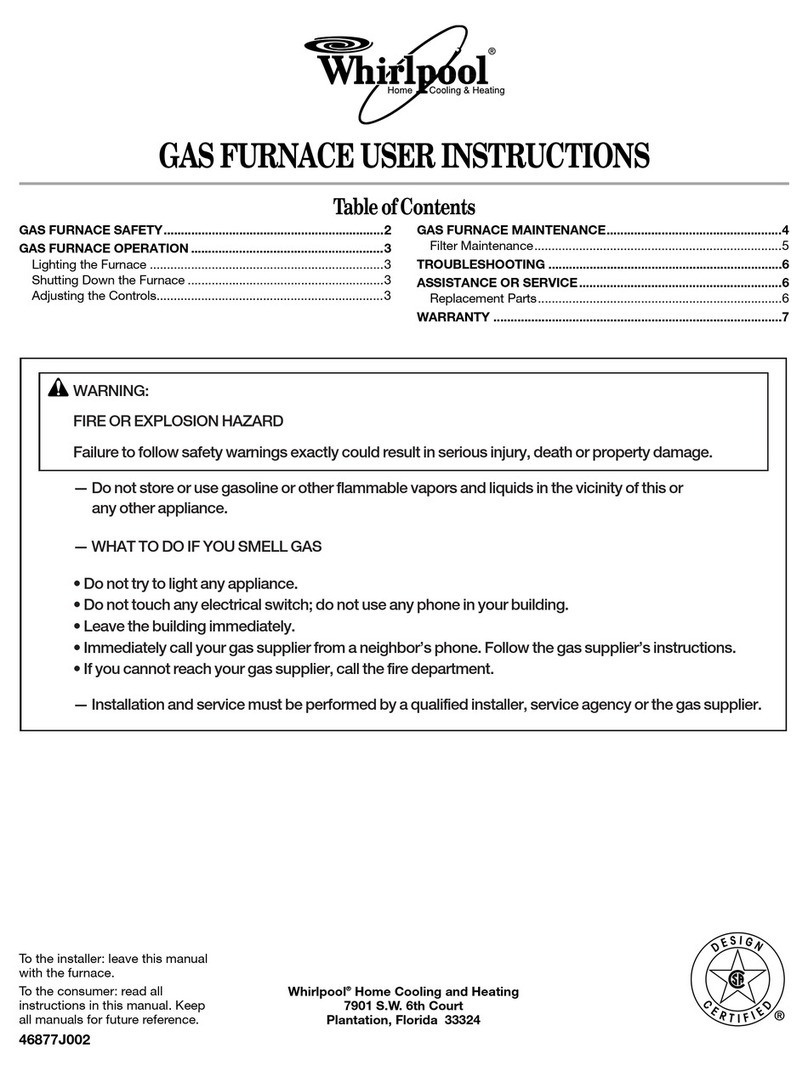 Whirlpool GAS FURNACE User instructions