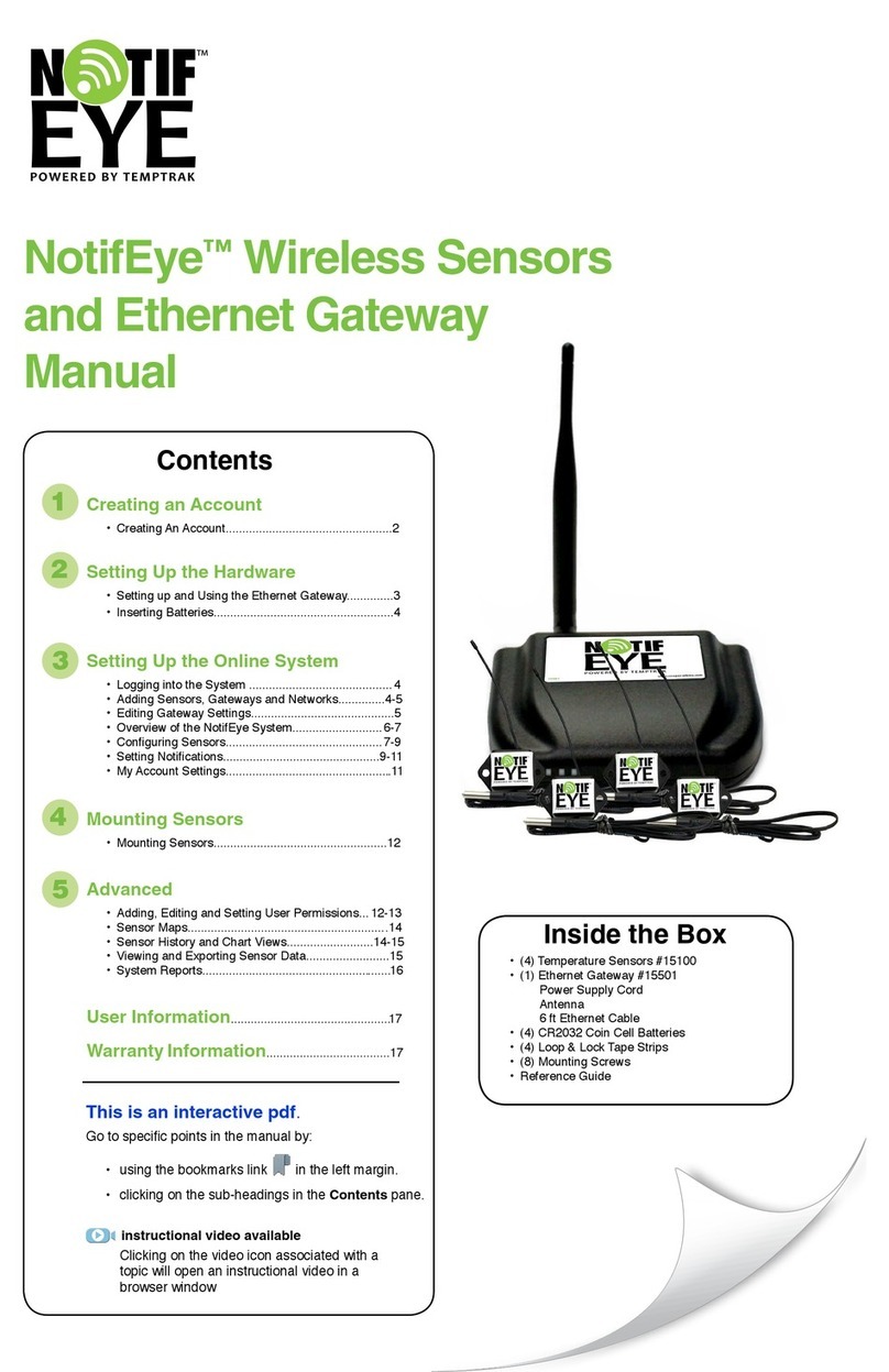 NotifEye Wireless Sensors and Ethernet Gateway User manual
