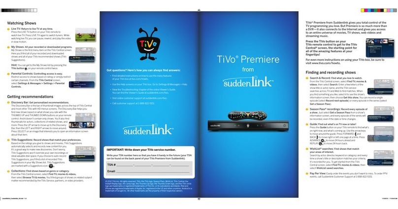 SuddenLink TiVo Premiere User manual