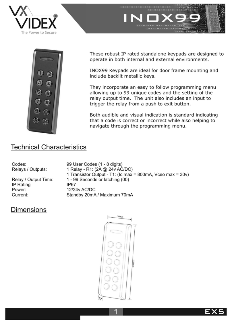 Videx INOX99 Series user guide